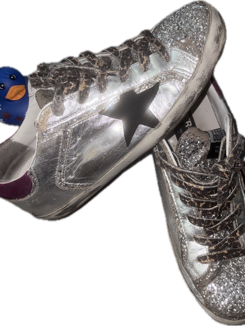 Golden Goose Superstar Glitter Silver Star Women's Sneakers